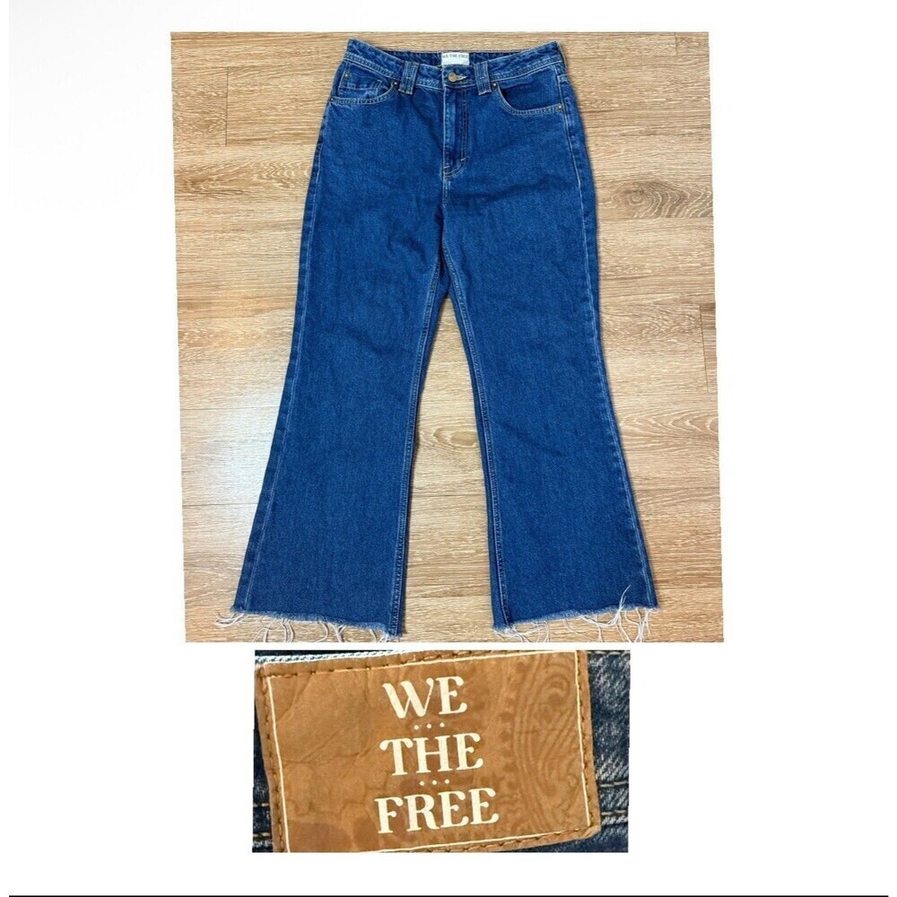 We The Free Jeans Womens 28 Dark Indigo Curvy High Rise Vintage cut Free People - Picture 12 of 13